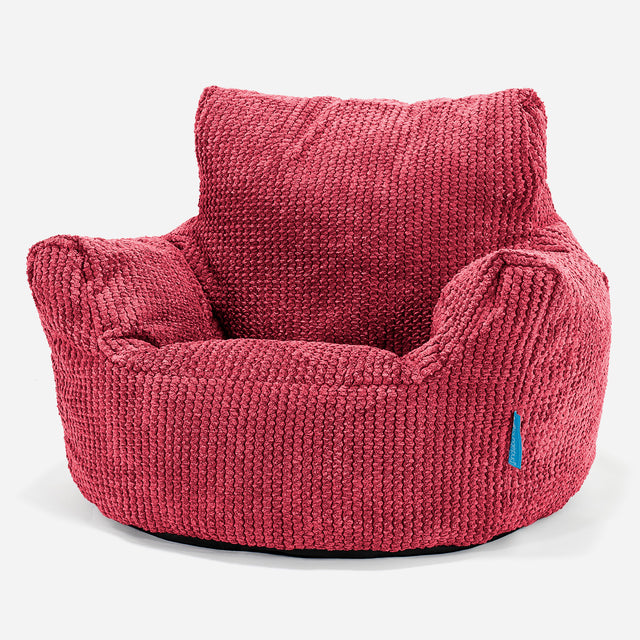 Fotel pufa worki sako dla malucha 1-3 lata - Pom Pom Czerwony pastelowy 01