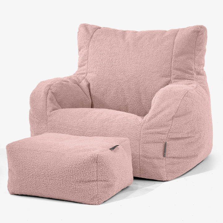 Fotel pufa worki sako Josephine - Boucle Róż 02