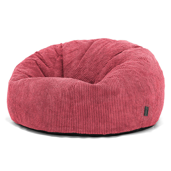 Klasyczna sofa pufa - Pom Pom Czerwony pastelowy 01