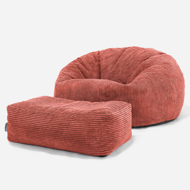 Klasyczna sofa pufa - Pom Pom Dyniowy Pomarańczowy 02
