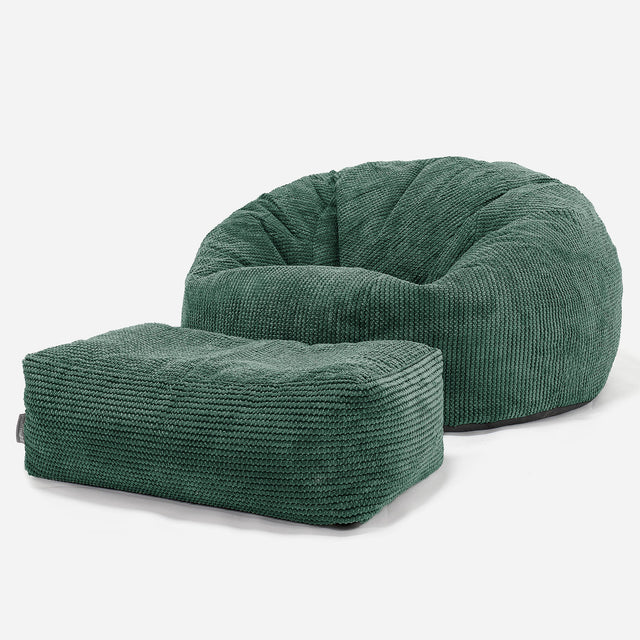 Klasyczna sofa pufa - Pom Pom Zielony Mech 02