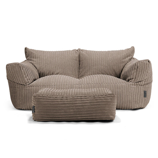 Sofa pufa Josephine - Klasyczny sztruks Beżowa szarość 02