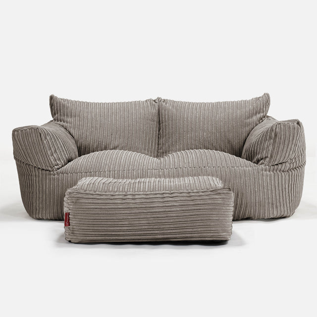 Sofa pufa Josephine - Klasyczny sztruks Beżowa szarość 02