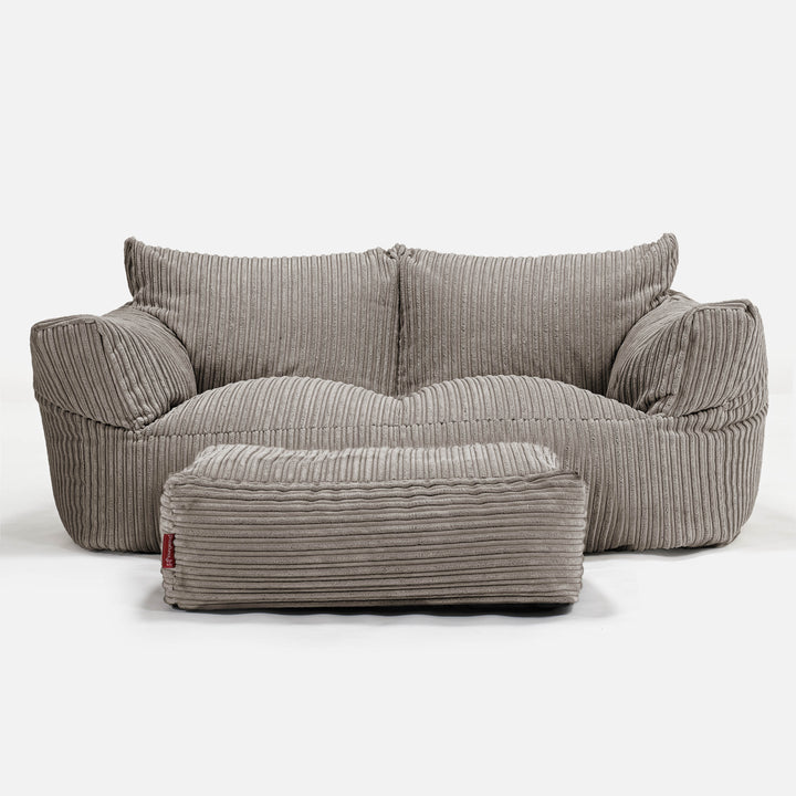 Sofa pufa Josephine - Klasyczny sztruks Beżowa szarość 02