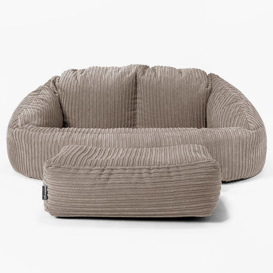 Sofa pufa Bubble - Klasyczny sztruks Beżowa szarość 02
