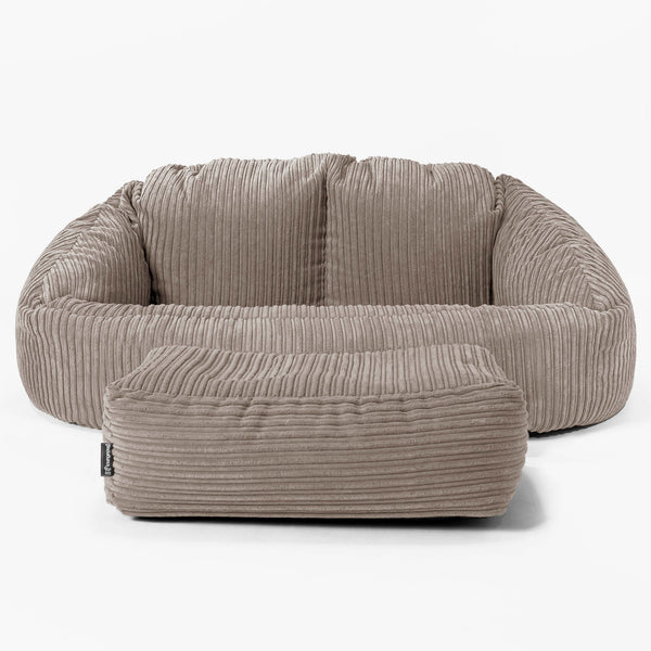 Sofa pufa Bubble - Klasyczny sztruks Beżowa szarość 01