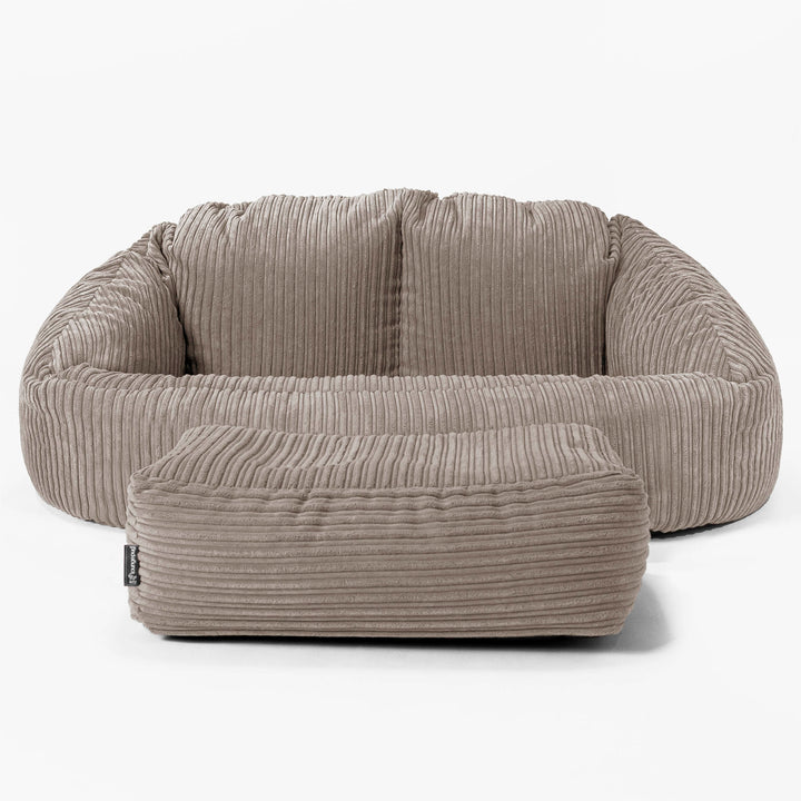 Sofa pufa Bubble - Klasyczny sztruks Beżowa szarość 02