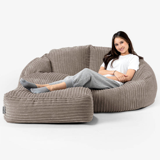 Sofa pufa Bubble - Klasyczny sztruks Beżowa szarość 03