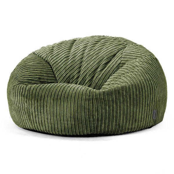 Klasyczna sofa pufa - Klasyczny sztruks Leśna zieleń 01