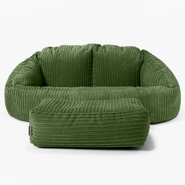 Sofa pufa Bubble - Klasyczny sztruks Leśna zieleń 01