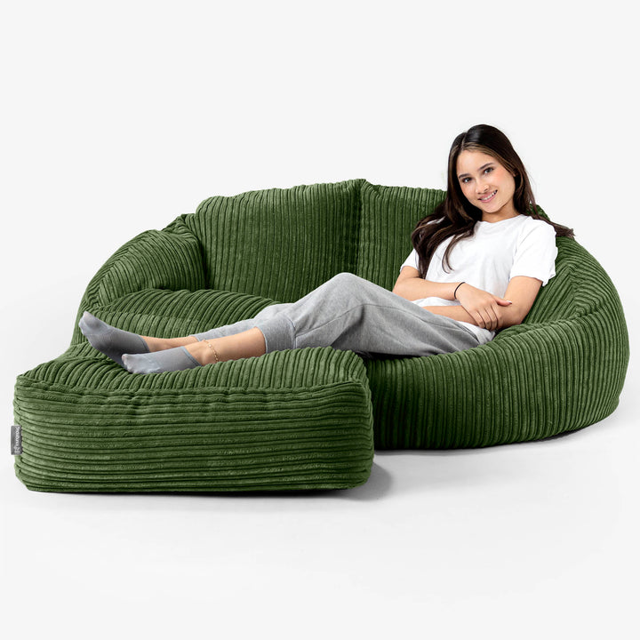 Sofa pufa Bubble - Klasyczny sztruks Leśna zieleń 03