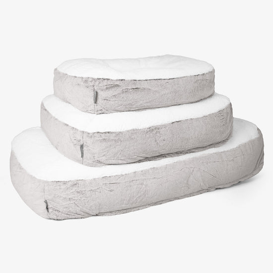 Legowisko dla psów XL Sloucher - Sztuczne futerko z królika Jasna szarość 02