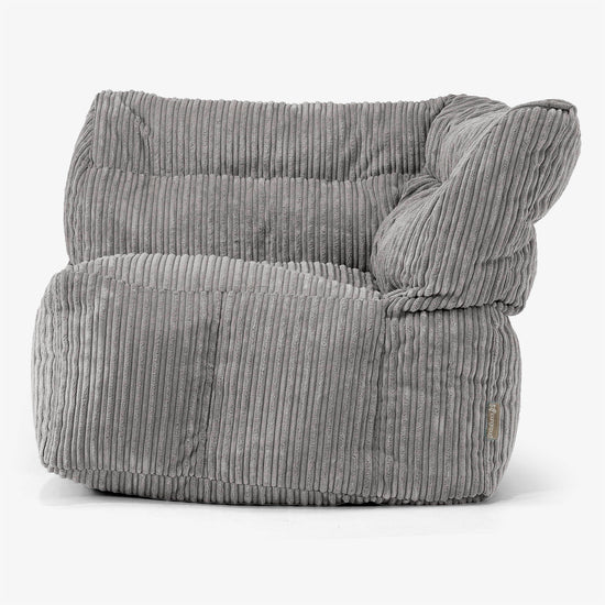 Modułowa Pufa Sofa, Lewy Element Rogowy - Klasyczny sztruks Grafit szarość 01