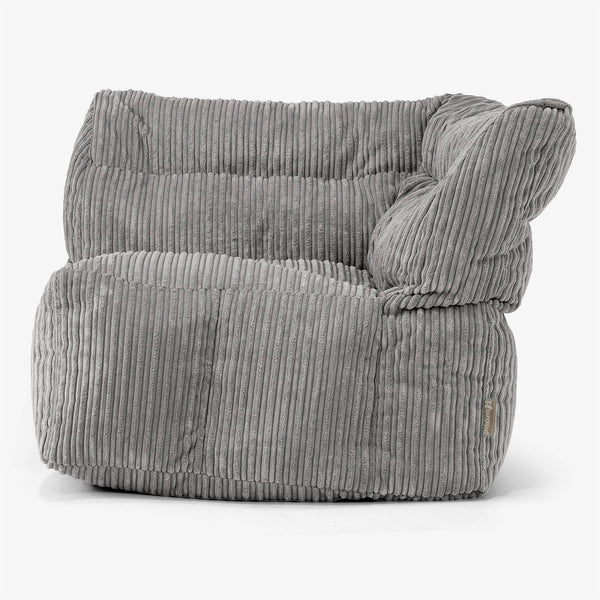 Modułowa Pufa Sofa, Lewy Element Rogowy - Klasyczny sztruks Grafit szarość 01