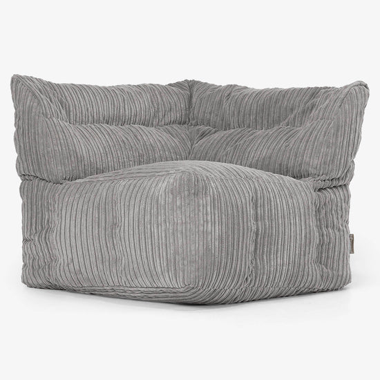 Modułowa Pufa Sofa, Lewy Element Rogowy - Klasyczny sztruks Grafit szarość 02