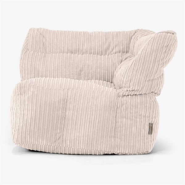 Modułowa Pufa Sofa, Lewy Element Rogowy - Klasyczny sztruks Kość słoniowa 01