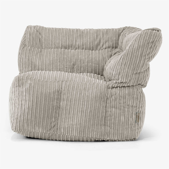 Modułowa Pufa Sofa, Lewy Element Rogowy - Klasyczny sztruks Mysi 01