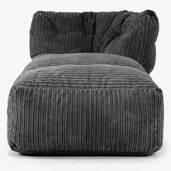 Modułowa Pufa Sofa, Prawy Element Chaise - Klasyczny sztruks Czerń 02