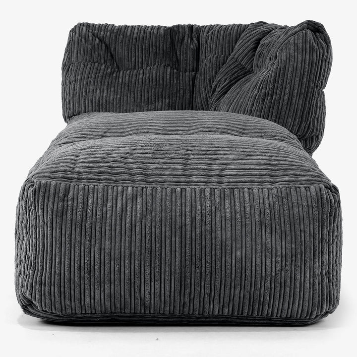 Modułowa Pufa Sofa, Prawy Element Chaise - Klasyczny sztruks Czerń 02