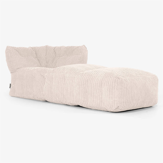Modułowa Pufa Sofa, Prawy Element Chaise - Klasyczny sztruks Kość słoniowa 01