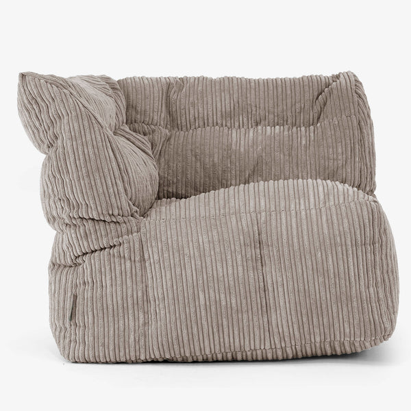 Modułowa Pufa Sofa, Prawy Element Rogowy - Klasyczny sztruks Beżowa szarość 01