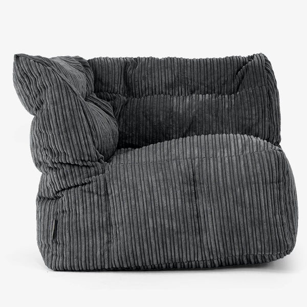 Modułowa Pufa Sofa, Prawy Element Rogowy - Klasyczny sztruks Czerń 01