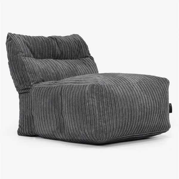 Modułowa Pufa Sofa, Środkowy Element - Klasyczny sztruks Czerń 01