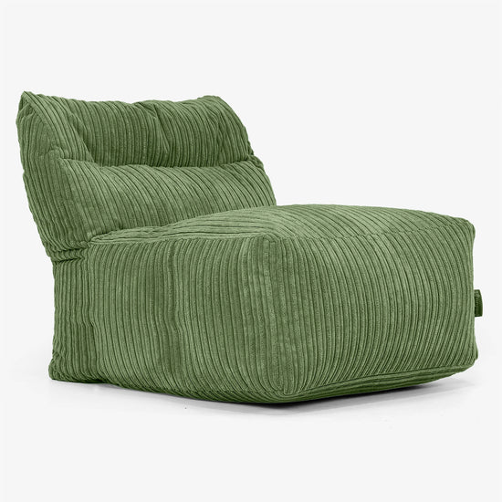 Modułowa Pufa Sofa, Środkowy Element - Klasyczny sztruks Leśna zieleń 01