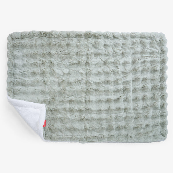 Narzuta / koc Sherpa - Sztuczne futro Bąbelkowe Szałwiowy zielony