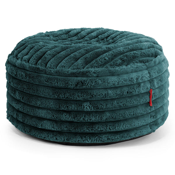 Ottoman Puff z Talerzem do Serwowania - Sztruks ultra plusz Turkus - 01