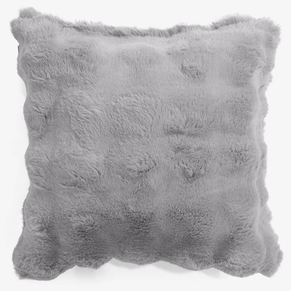 Poszewka na poduszkę ozdobna 47 x 47cm - Sztuczne futro Bąbelkowe Szarość 01
