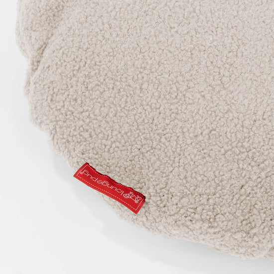 Poszewka na poduszkę ozdobna okrągła 50cm - Boucle Kość słoniowa 02