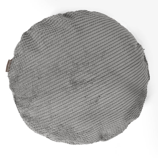 Poszewka na poduszkę ozdobna okrągła 50cm - Pom Pom Antracytowa szarość 01