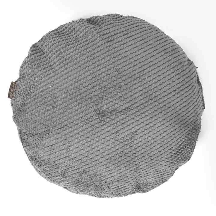 Poszewka na poduszkę ozdobna okrągła 50cm - Pom Pom Antracytowa szarość 01