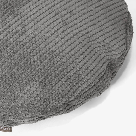 Poszewka na poduszkę ozdobna okrągła 50cm - Pom Pom Antracytowa szarość 02