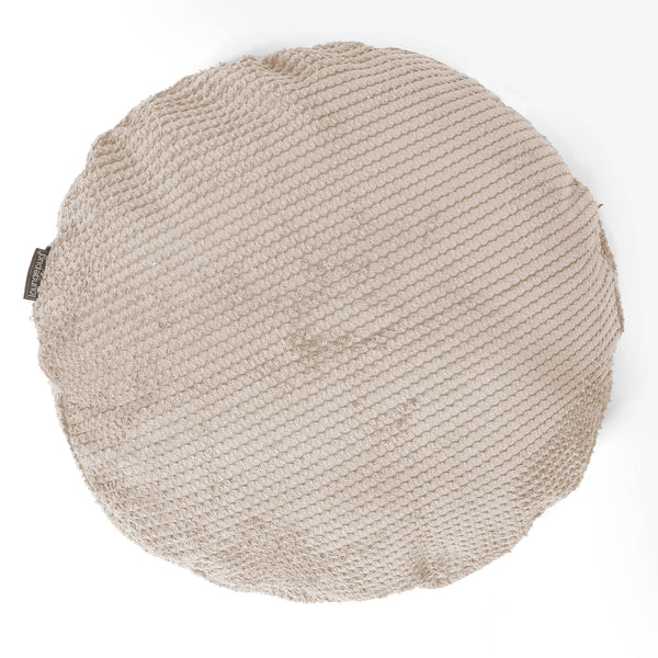 Poszewka na poduszkę ozdobna okrągła 50cm - Pom Pom Kość słoniowa 01