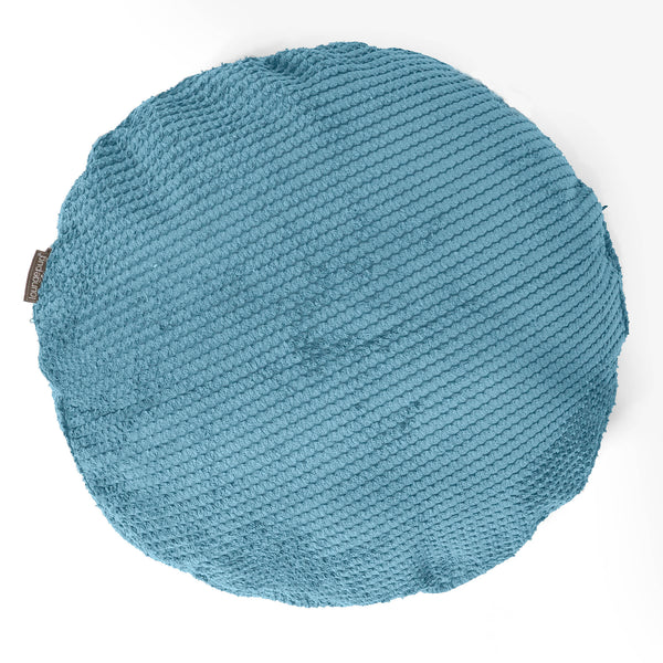 Poszewka na poduszkę ozdobna okrągła 50cm - Pom Pom Morski błękit 01