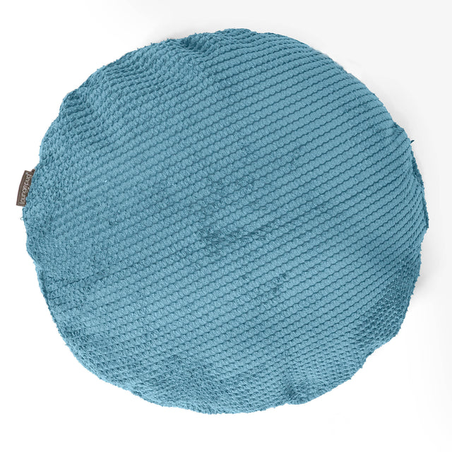 Poszewka na poduszkę ozdobna okrągła 50cm - Pom Pom Morski błękit 01
