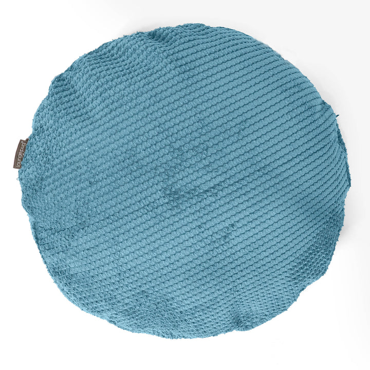 Poszewka na poduszkę ozdobna okrągła 50cm - Pom Pom Morski błękit 01