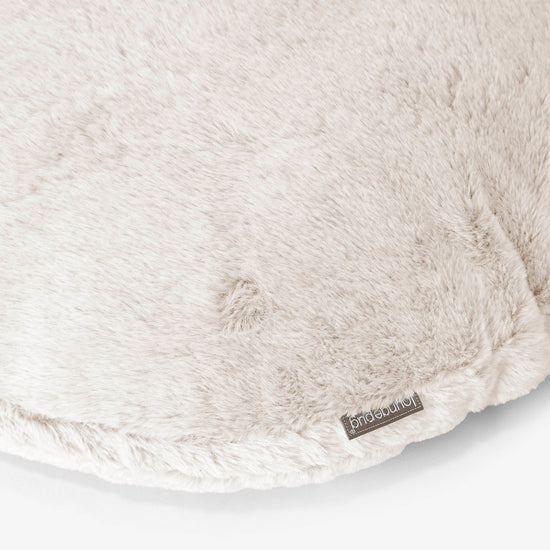 Poszewka na poduszkę ozdobna okrągła 50cm - Sztuczne futerko z królika Biel 02