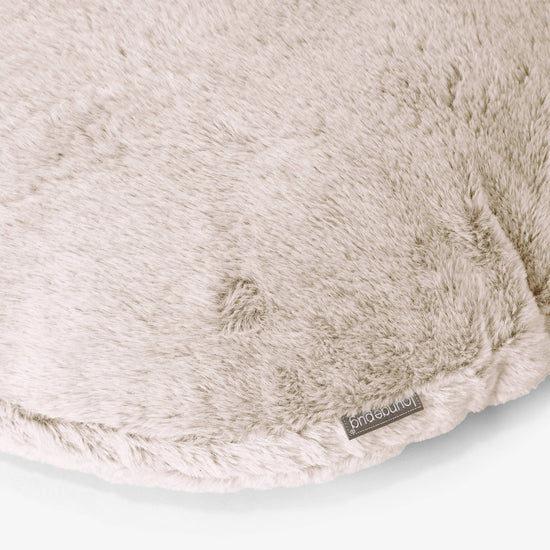 Poszewka na poduszkę ozdobna okrągła 50cm - Sztuczne futerko z królika Złoty brąz 02