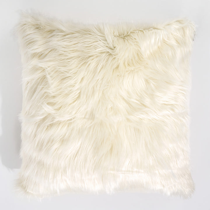 Poszewka na poduszkę ozdobna XL 70 x 70cm - Mongolskie Sztuczne Futro Śmietanka 01
