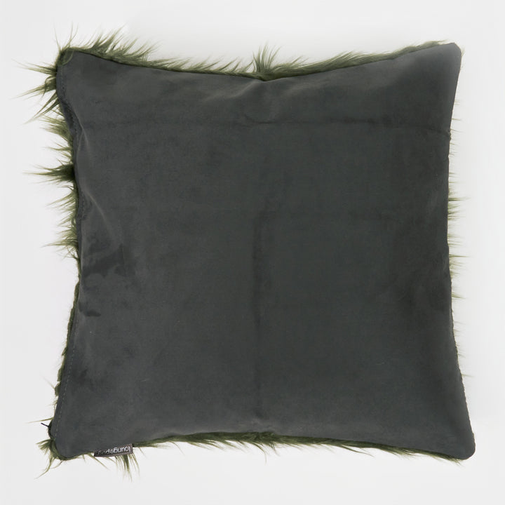 Poszewka na poduszkę ozdobna XL 70 x 70cm - Mongolskie Sztuczne Futro Szałwiowy zielony 02