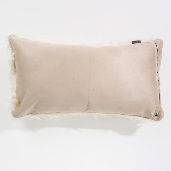 Poszewka na poduszkę XL prostokątna 40 x 70cm - Mongolskie Sztuczne Futro Śmietanka 02