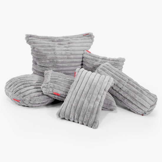 Poszewka na poduszkę XL prostokątna 40 x 70cm - Sztruks ultra plusz Szarość 02