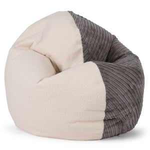 Pufa fotel dla dzieci Flexforma Junior 2-14 lat  - Boucle & sztruks Grafit szarość