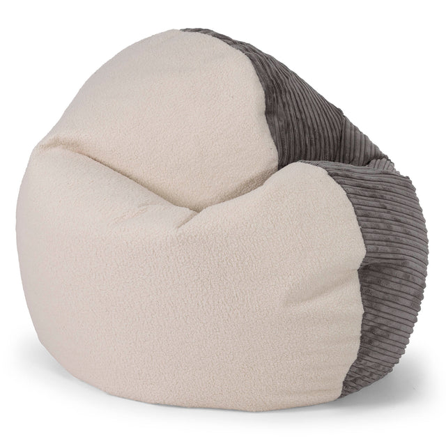 Pufa fotel Flexforma dla małych dzieci 1-3 lata - Boucle & sztruks Grafit szarość 01
