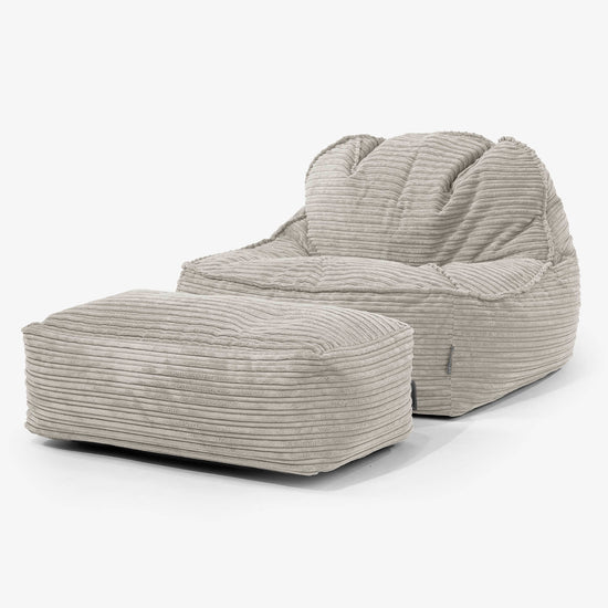 Pufa fotel Sloucher 2.0 - Klasyczny sztruks Mysi 02