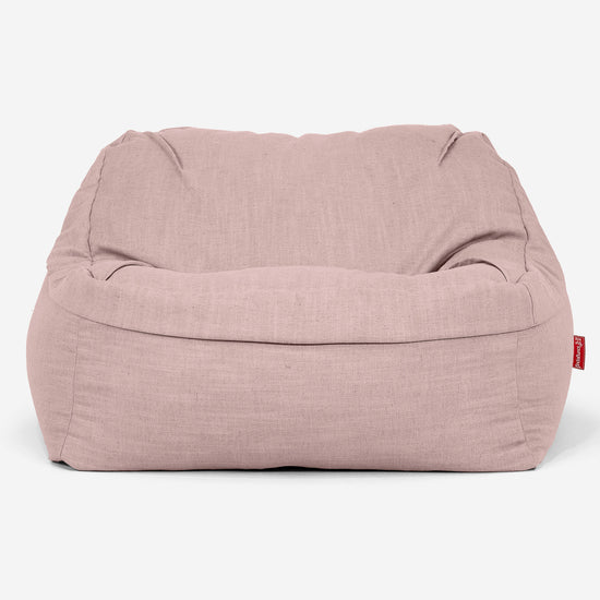 Pufa fotel Sloucher - Faktura lnu Róża 02
