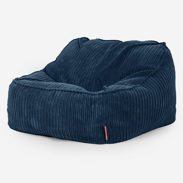 Pufa fotel Sloucher - Klasyczny sztruks Granat 01
